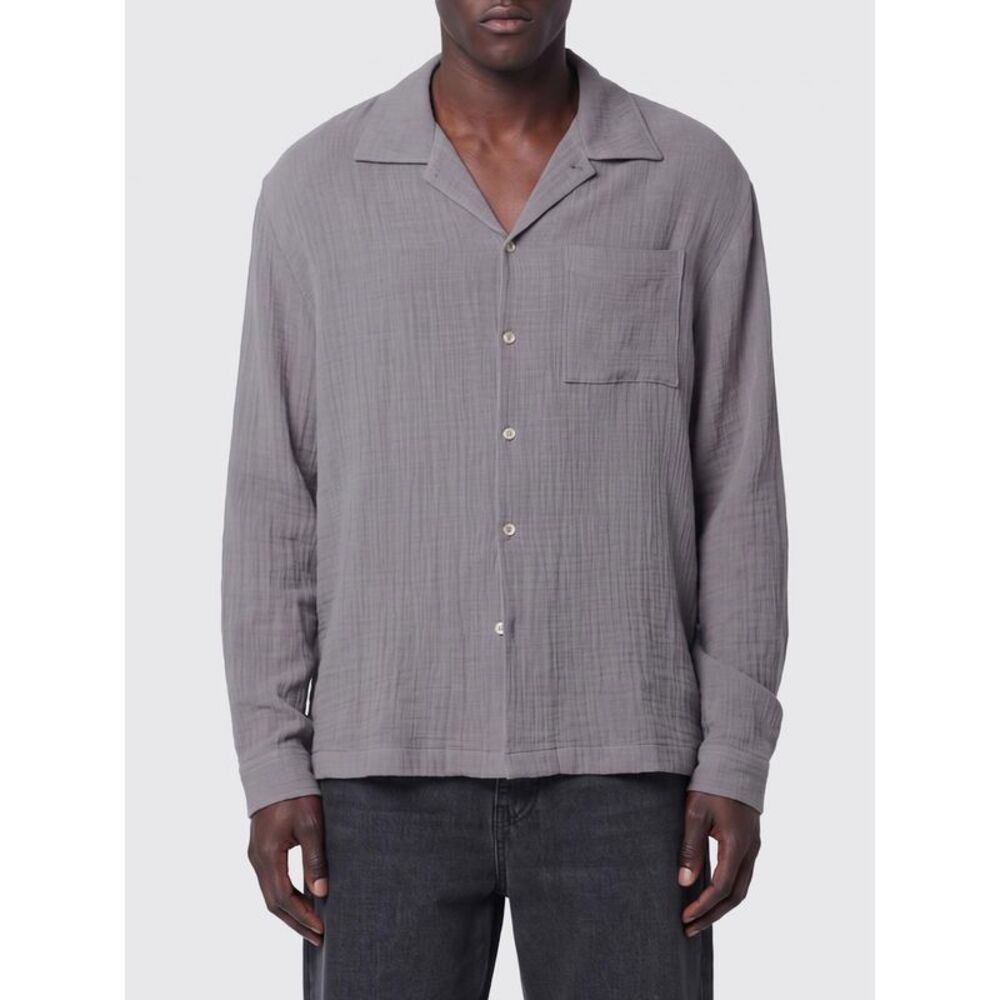 Sefr Men Sefr Cotton Shirt With Cuban Collar And Patch Pocket